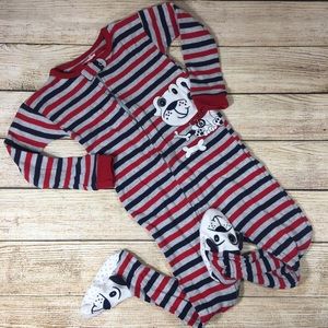 BabiesRUs Striped Long Sleeve Footed‎ Bodysuit